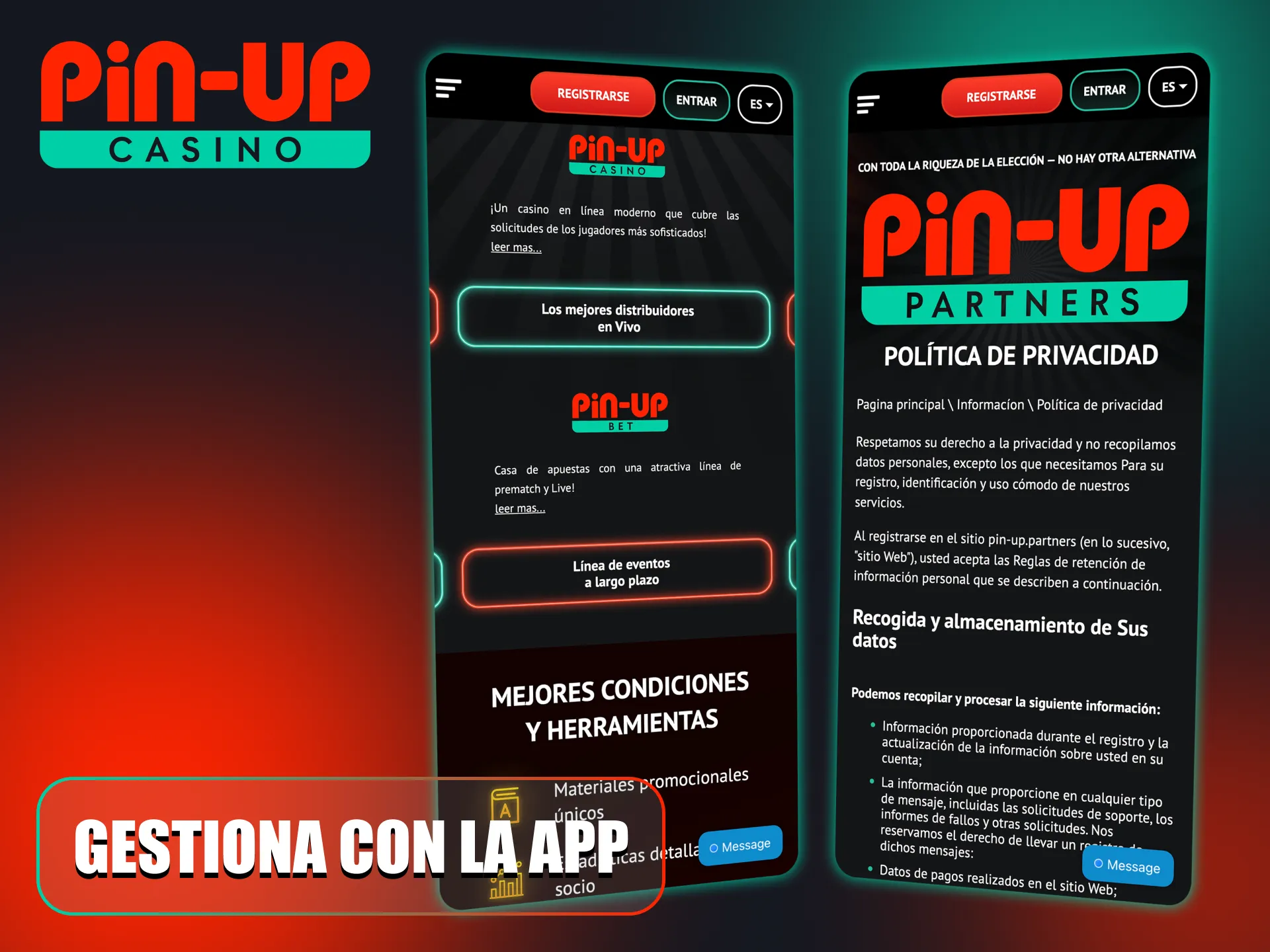 Toma el control total de tu cuenta con la aplicación Pin-Up.