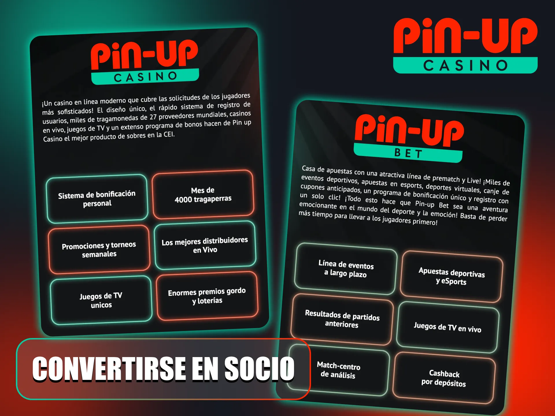 Conviértase en socio afiliado de Pin-Up y obtenga resultados reales.