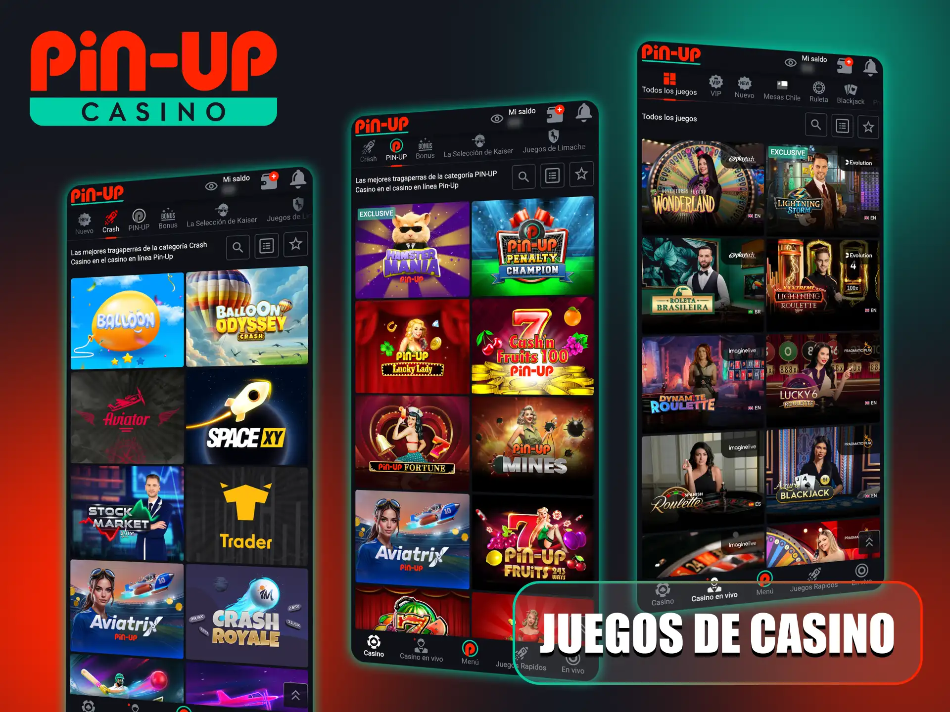 La aplicación Pin-Up Casino incluye cientos de juegos.