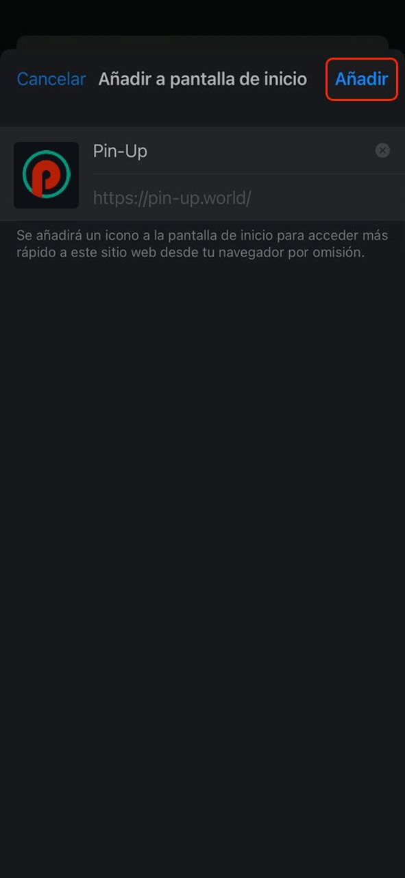Complete el proceso de instalación de la aplicación Pin-Up en su dispositivo iOS.
