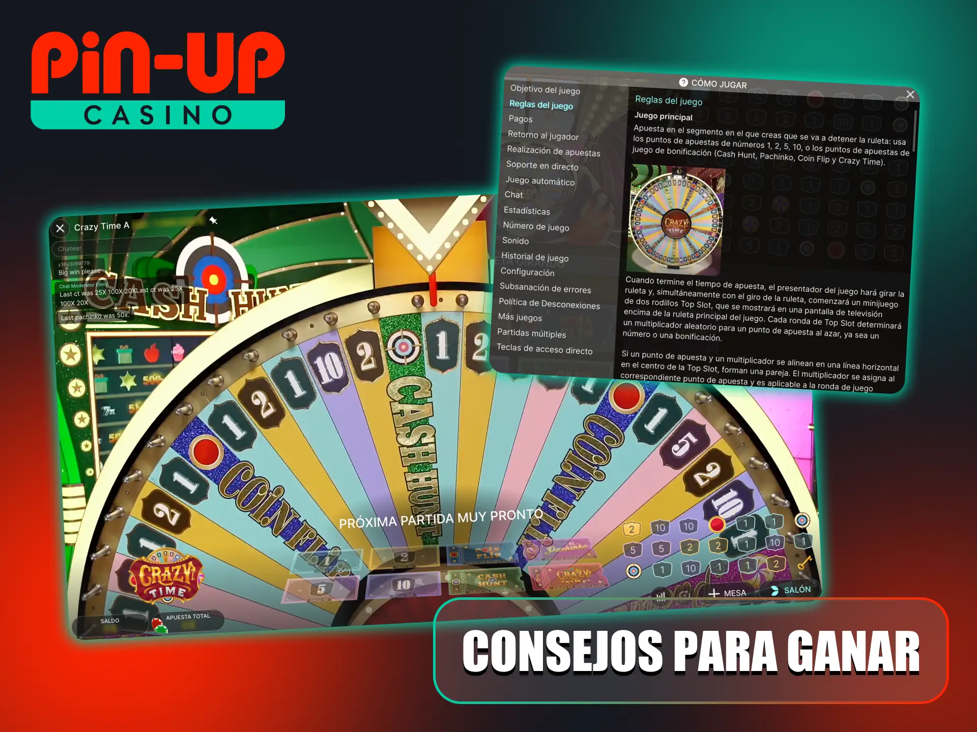 Aumente sus probabilidades en Pin-Up live casino tips.