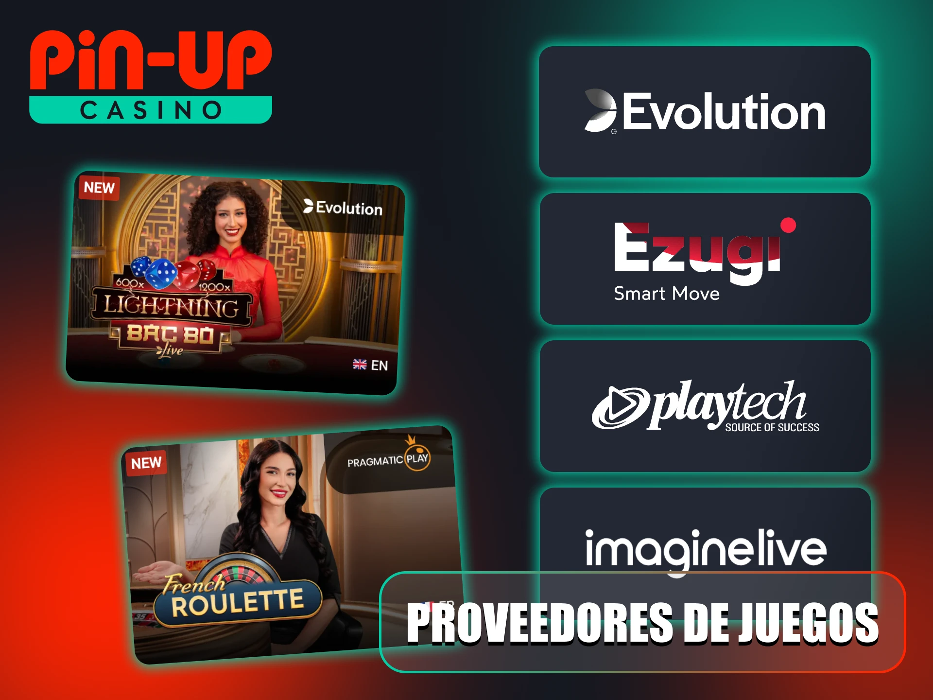 Accede a una red de proveedores de streaming en directo en Pin-Up.