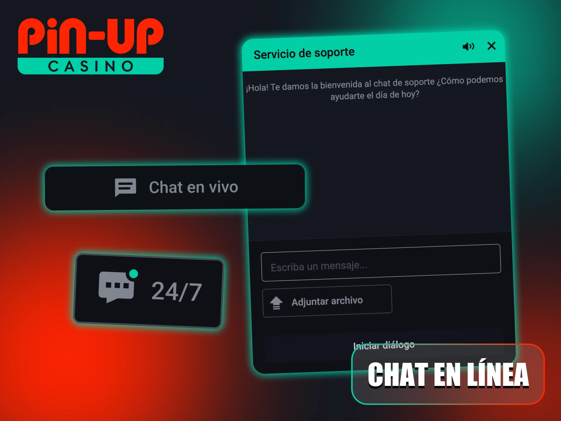 Accede al chat Pin-Up desde la web o la app.