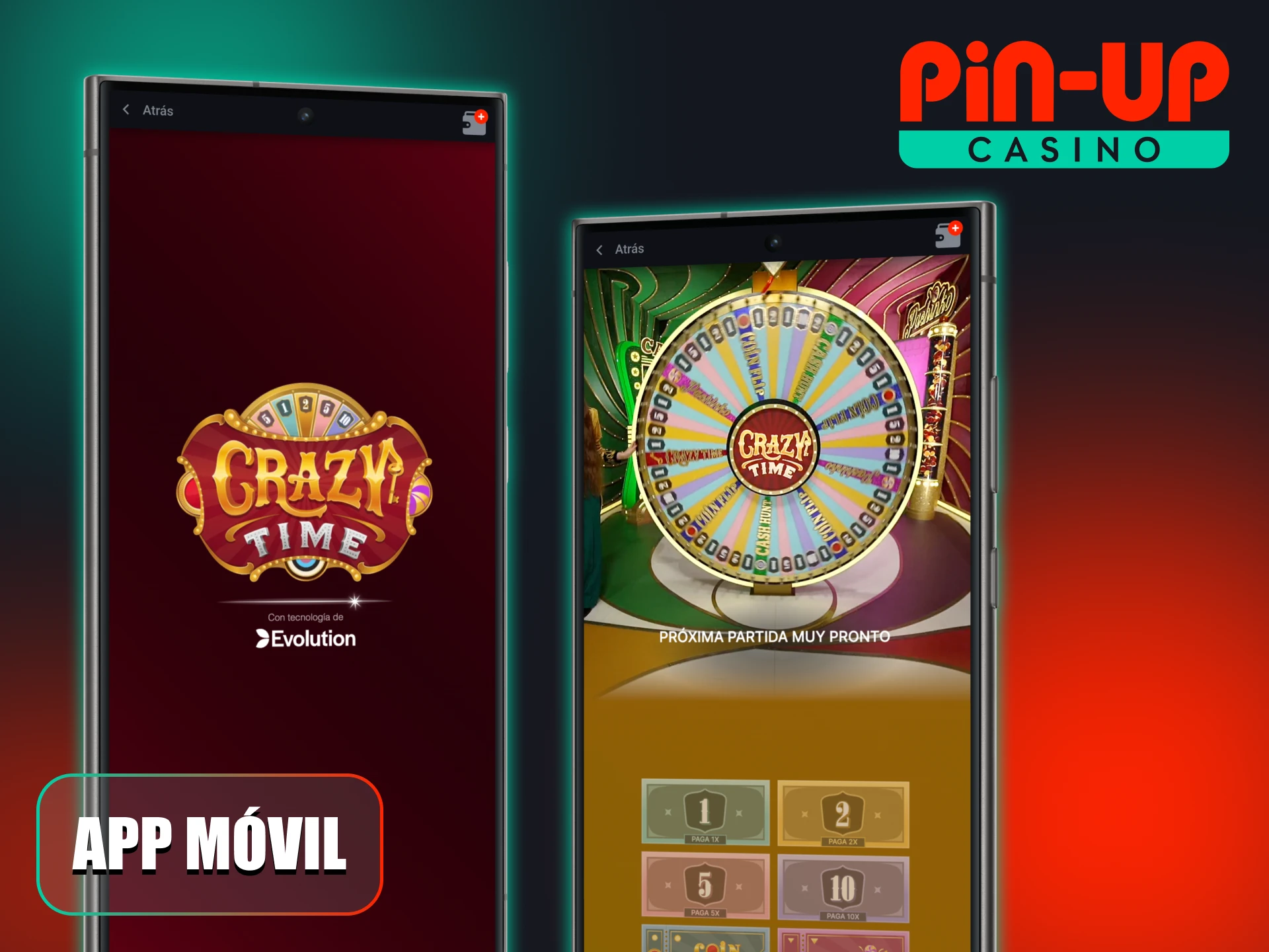 La aplicación Pin-Up te permite jugar a Crazy Time sin limitaciones.