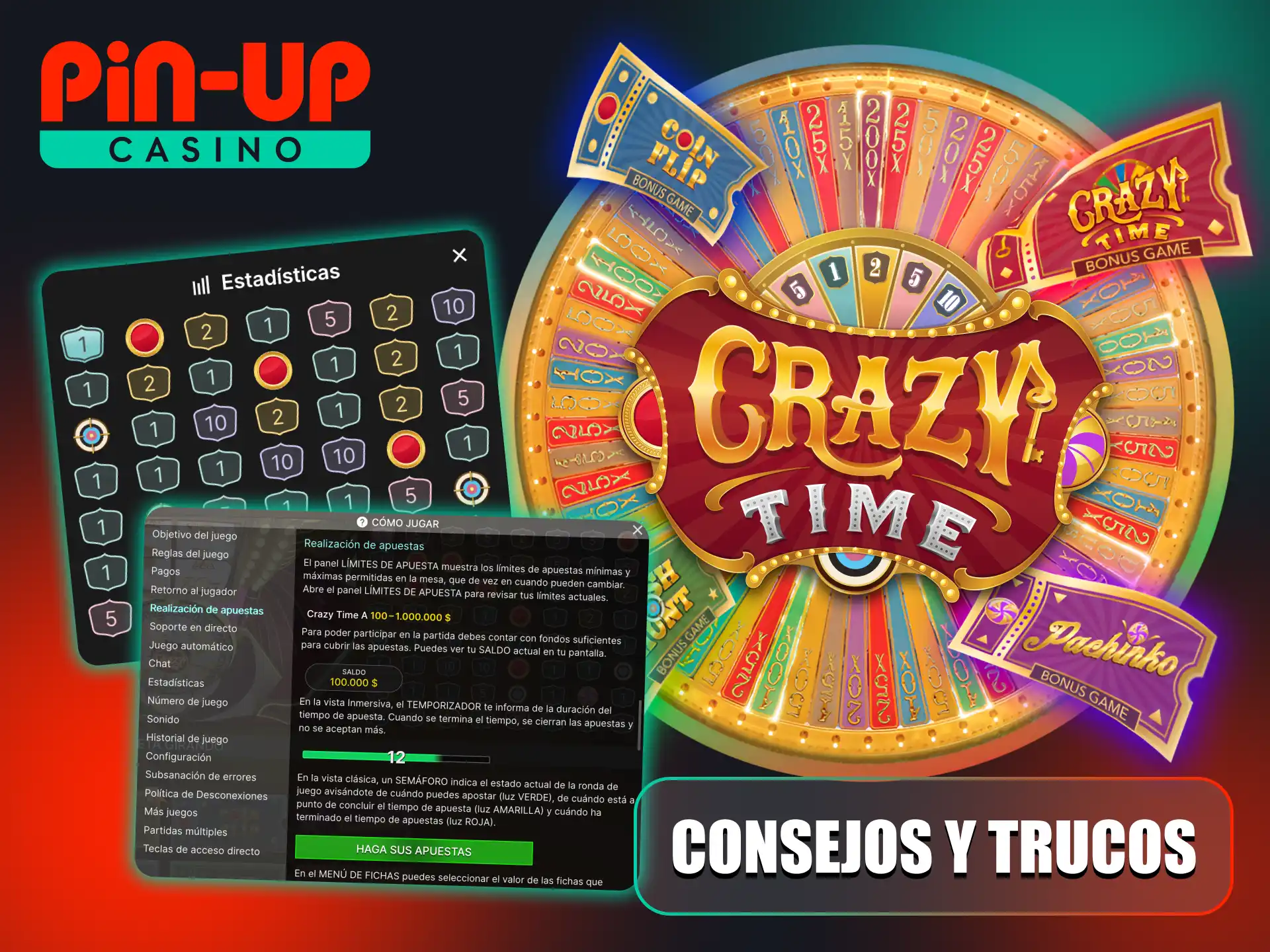 Pin-Up Crazy Time funciona bajo una dinámica impredecible.