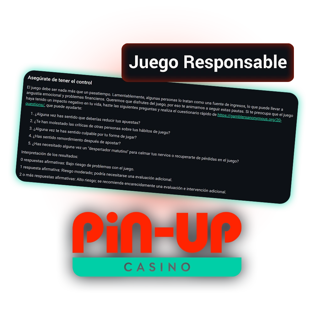 La plataforma Pin-Up se rige por el principio del juego responsable.