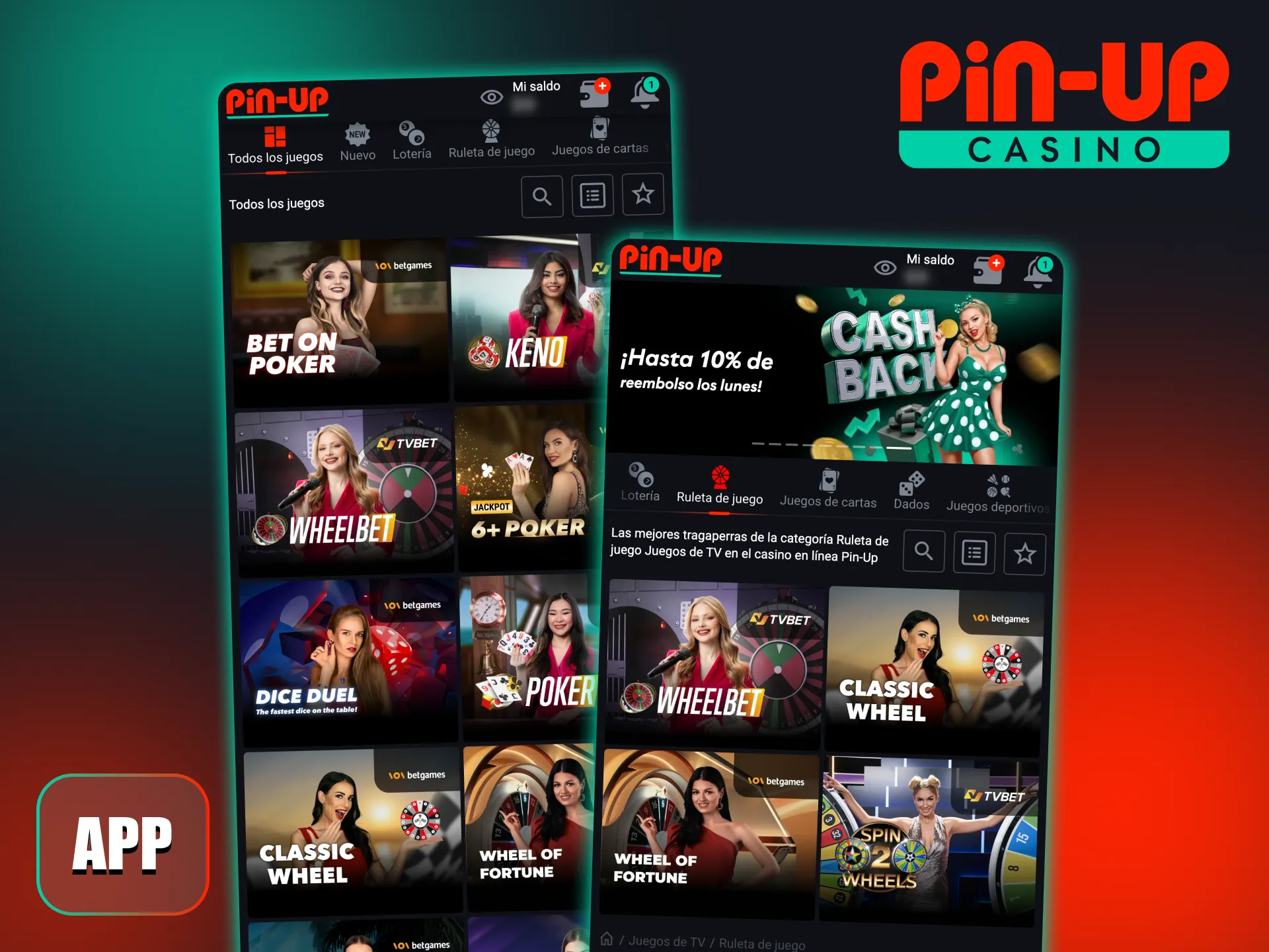 La aplicación Pin-Up te permite jugar a juegos de televisión.