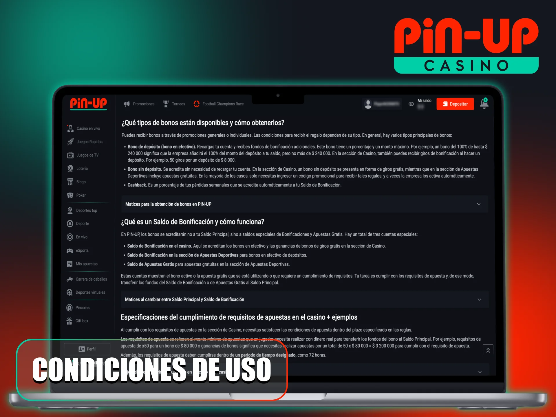El uso de sus Pincoins está sujeto a condiciones específicas.