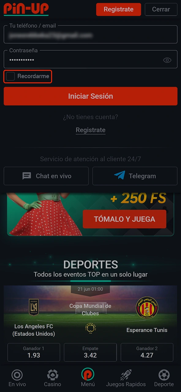 Puede solicitar a la plataforma Pin-Up que guarde sus datos de inicio de sesión.
