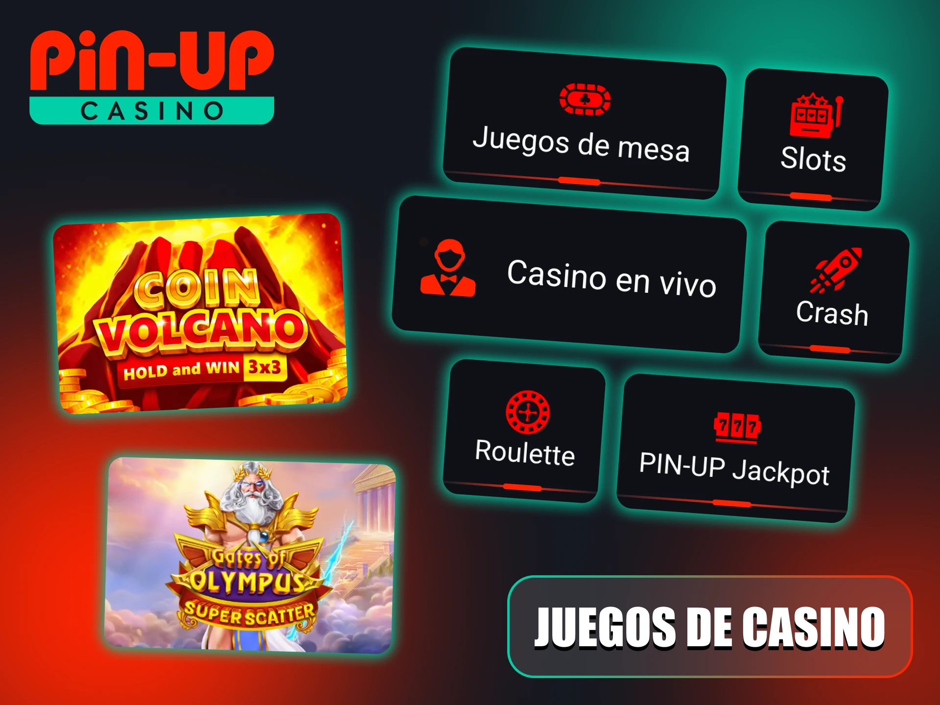 La plataforma de casino Pin-Up cuenta con multitud de juegos.